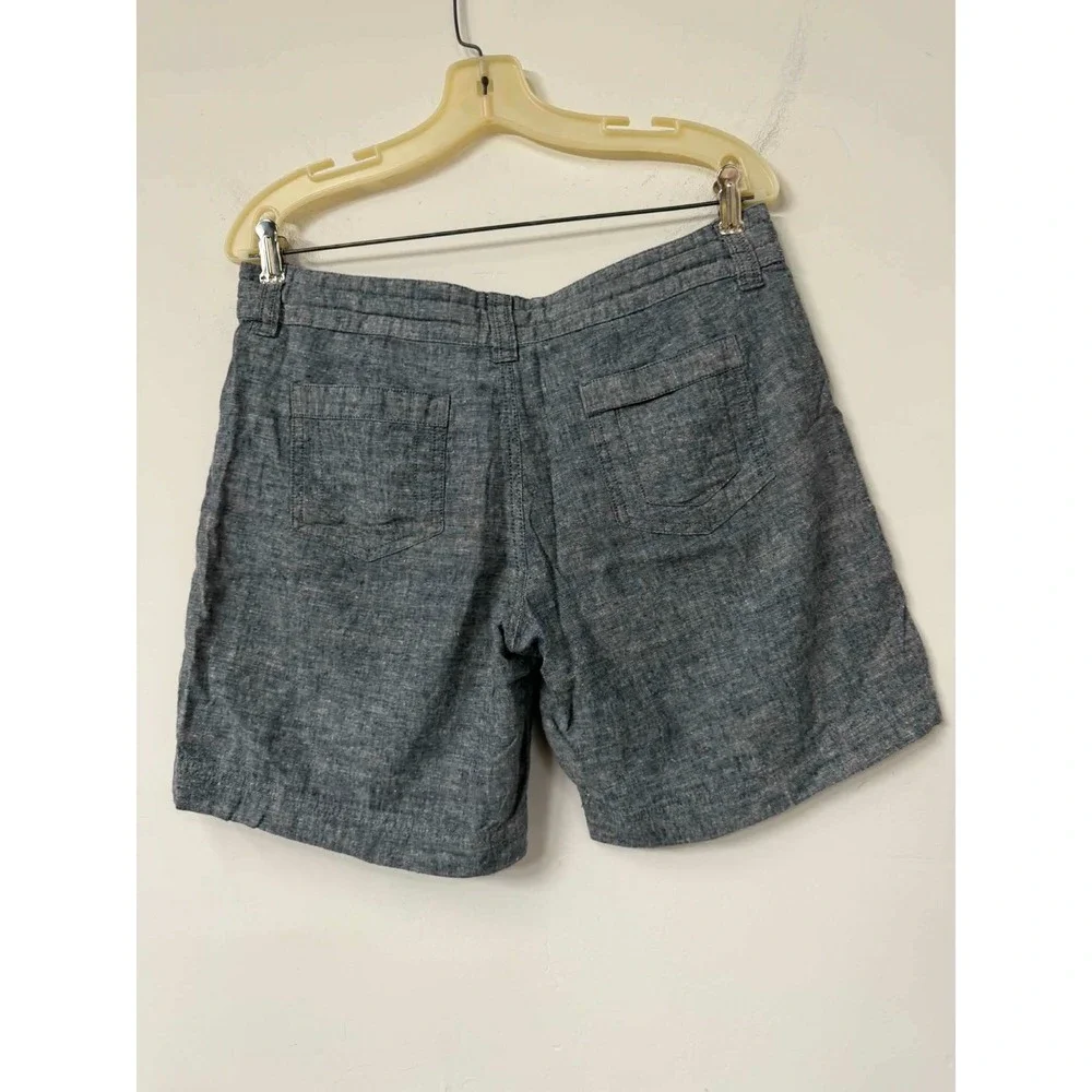 Patagonia Island Hemp Shorts Womens 8 Blue Chambray Organic Cotton Blend 57115